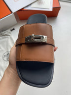 Camel Leather Buckle Single Band - Men's