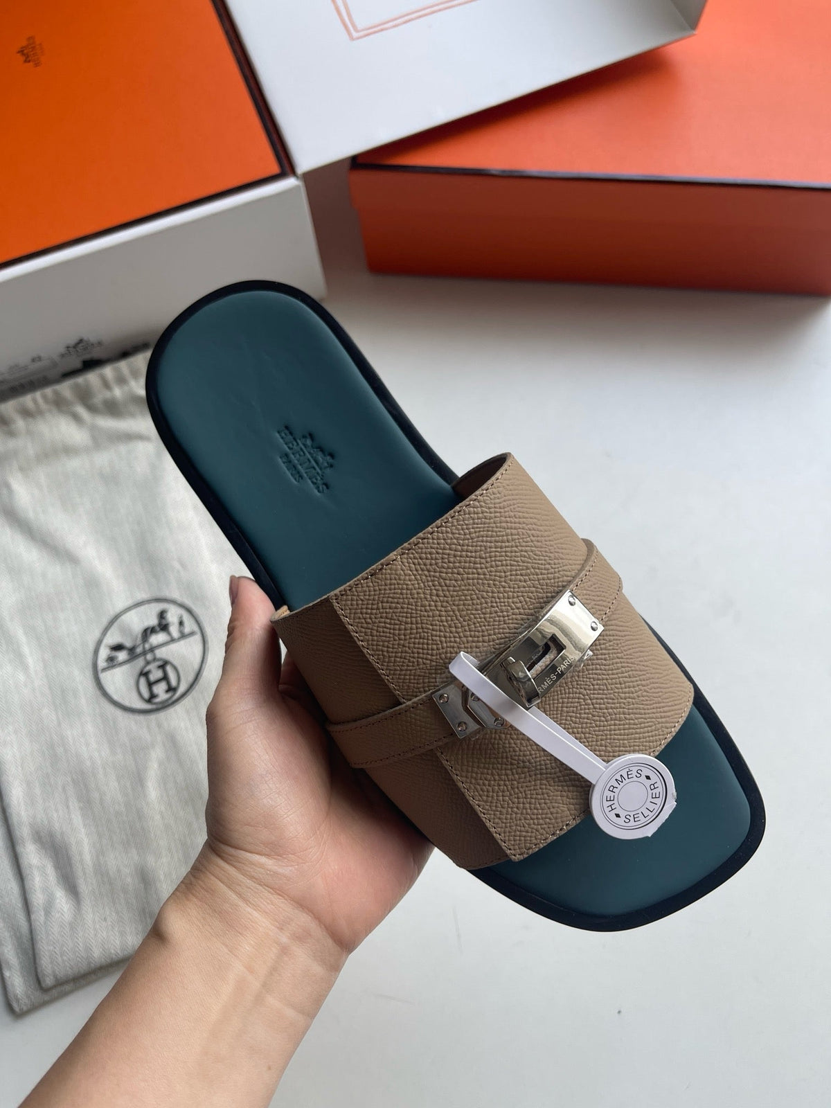 Camel Leather Buckle Single Band - Men's