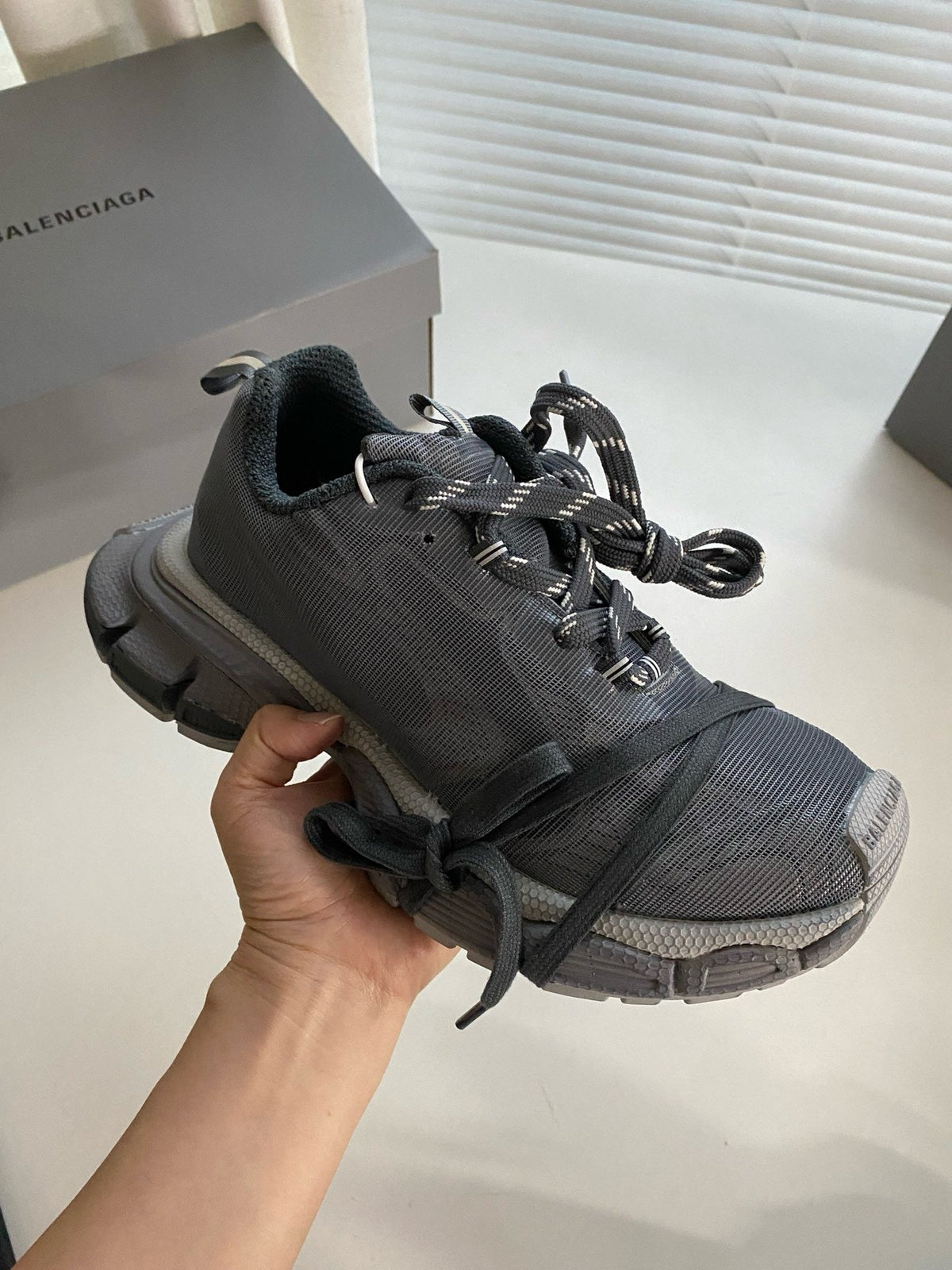 Grey and Blue Sneakers