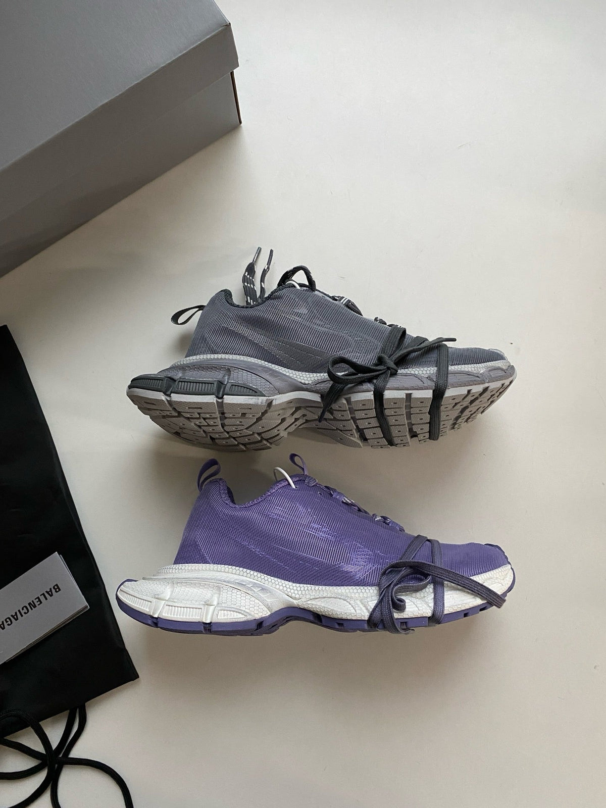 Grey and Blue Sneakers