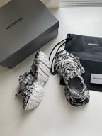 Caged Panel Runner Graffiti Sneakers