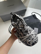 Caged Panel Runner Graffiti Sneakers
