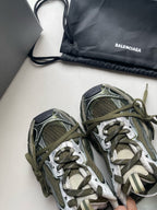 Caged Panel Runner Olive Sneakers
