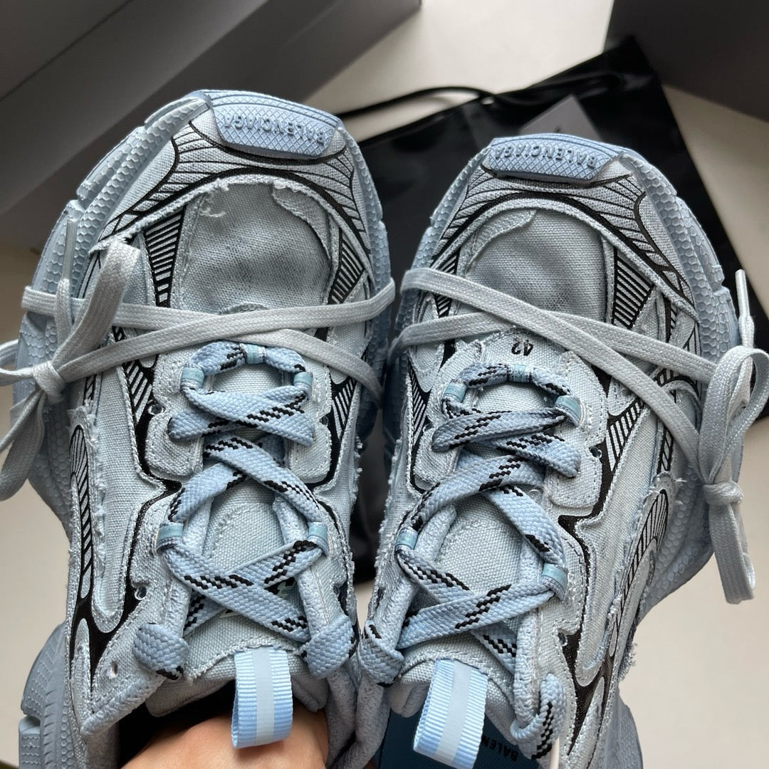 Sky Blue and Pink Sneakers