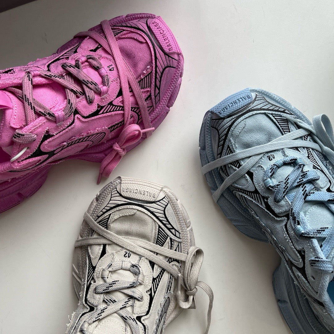 Sky Blue and Pink Sneakers