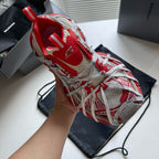 Caged Panel Runner Red Sneakers