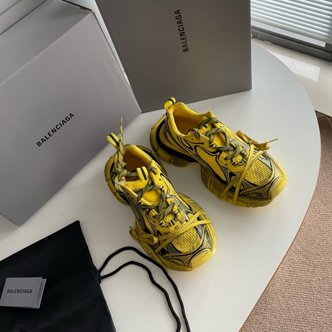 Caged Panel Runner Gelbe Sneakers
