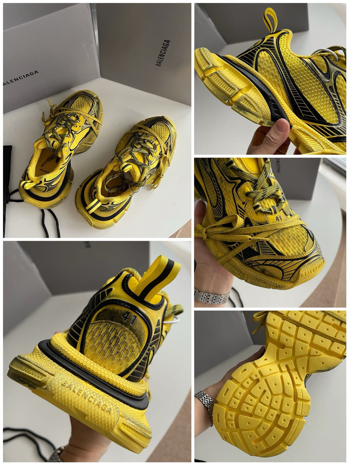Caged Panel Runner Gelbe Sneakers