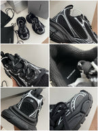Sneaker Caged Panel Runner Schwarz-Silber