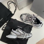 Sneaker Caged Panel Runner Schwarz-Silber