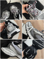 Sneaker Caged Panel Runner Schwarz-Silber
