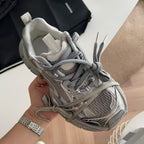Sneaker Caged Panel Runner Schwarz-Silber