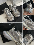Sneaker Caged Panel Runner Schwarz-Silber