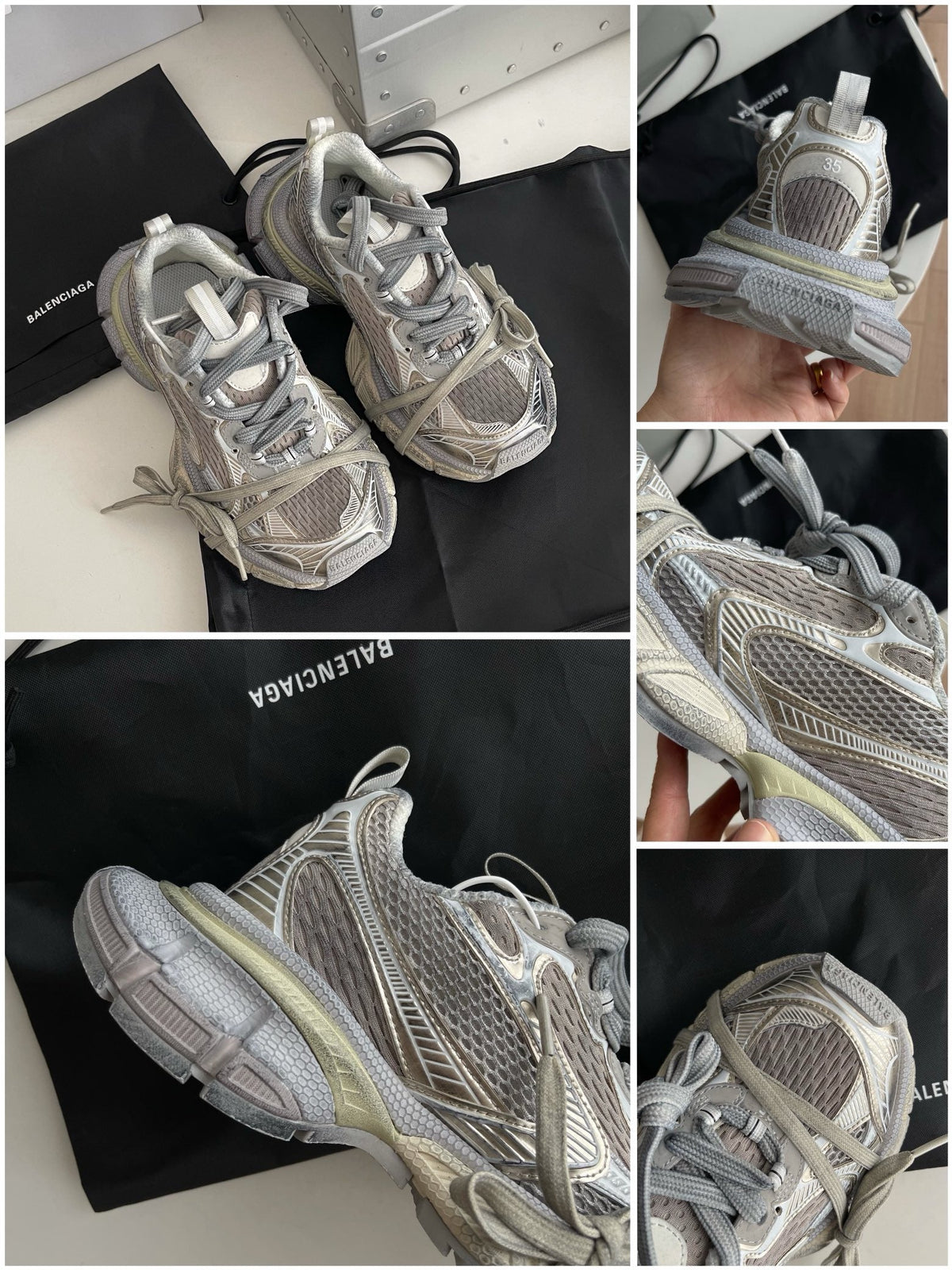 Sneaker Caged Panel Runner Schwarz-Silber