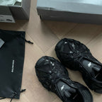 Caged Panel Runner Black Sneakers