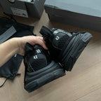 Caged Panel Runner Black Sneakers