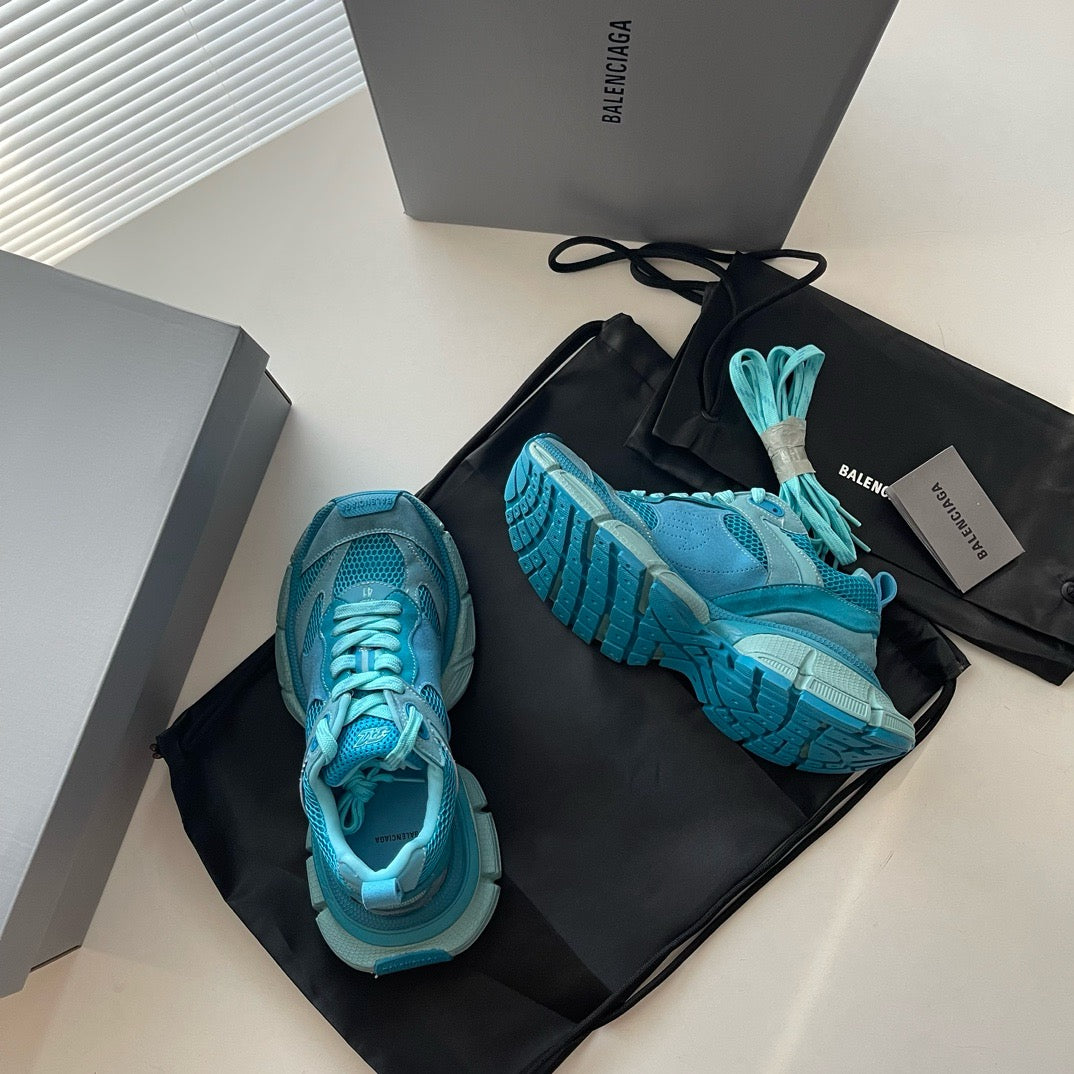 Sky Blue and Black Sneakers
