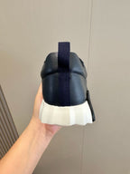 Black Knit Contrast Sole Low-Top - Men's