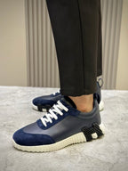 Black Knit Contrast Sole Low-Top - Men's