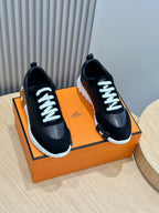 Black Knit Contrast Sole Low-Top - Men's