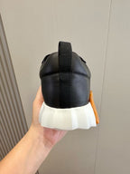 Black Knit Contrast Sole Low-Top - Men's