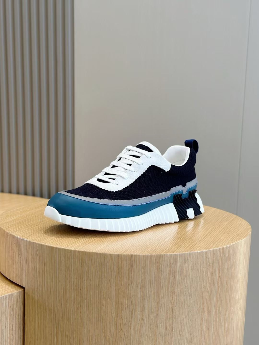 Navy Knit Contrast Sole Runner – Herren