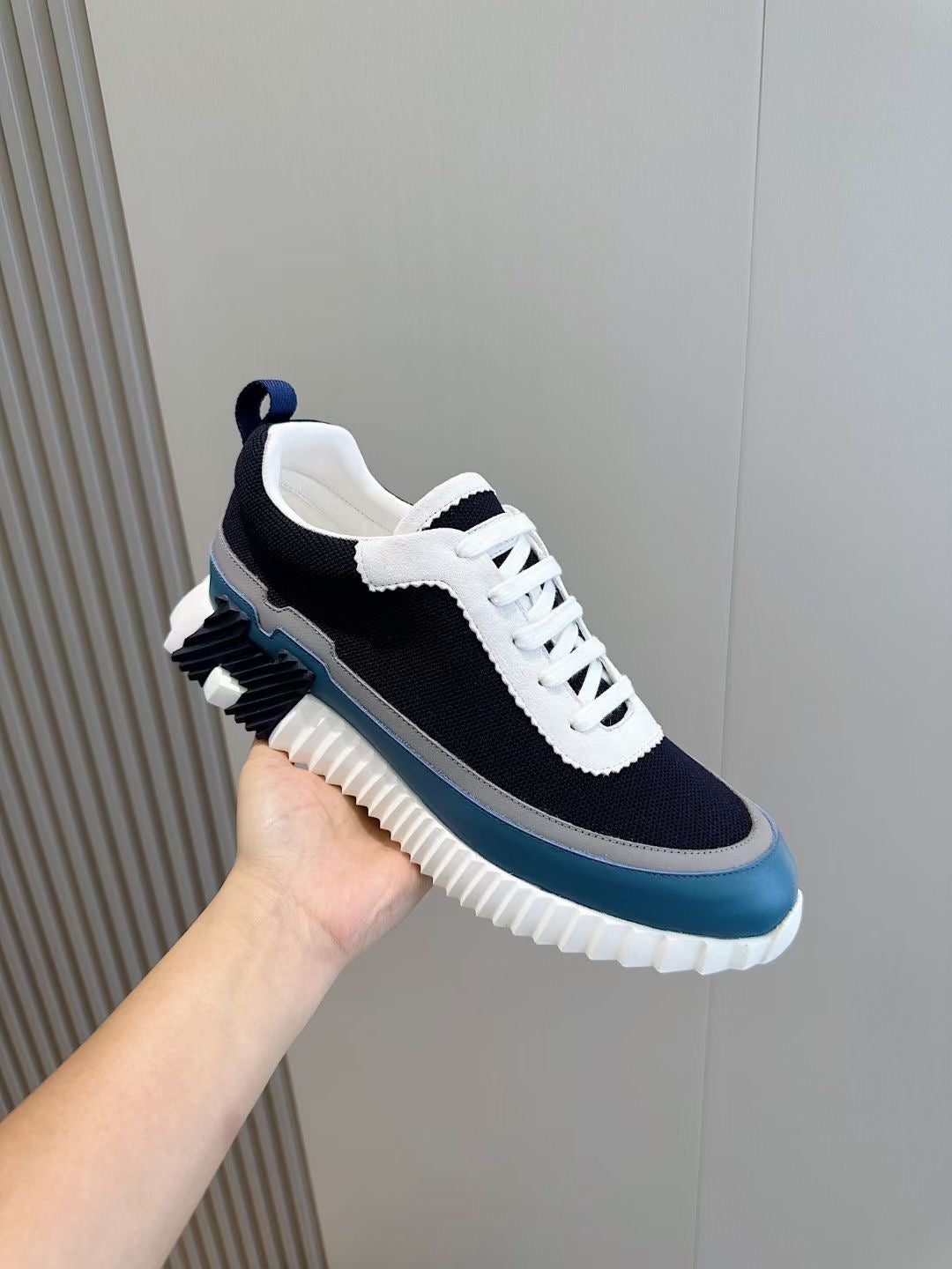 Navy Knit Contrast Sole Runner – Herren