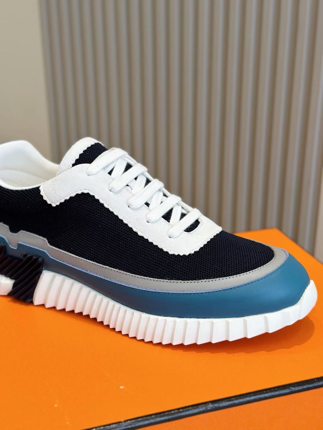 Navy Knit Contrast Sole Runner – Herren