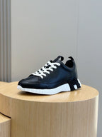 Marineblaue Low-Top-Sneaker aus Veloursleder und Einsätzen – Herren
