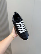 Marineblaue Low-Top-Sneaker aus Veloursleder und Einsätzen – Herren
