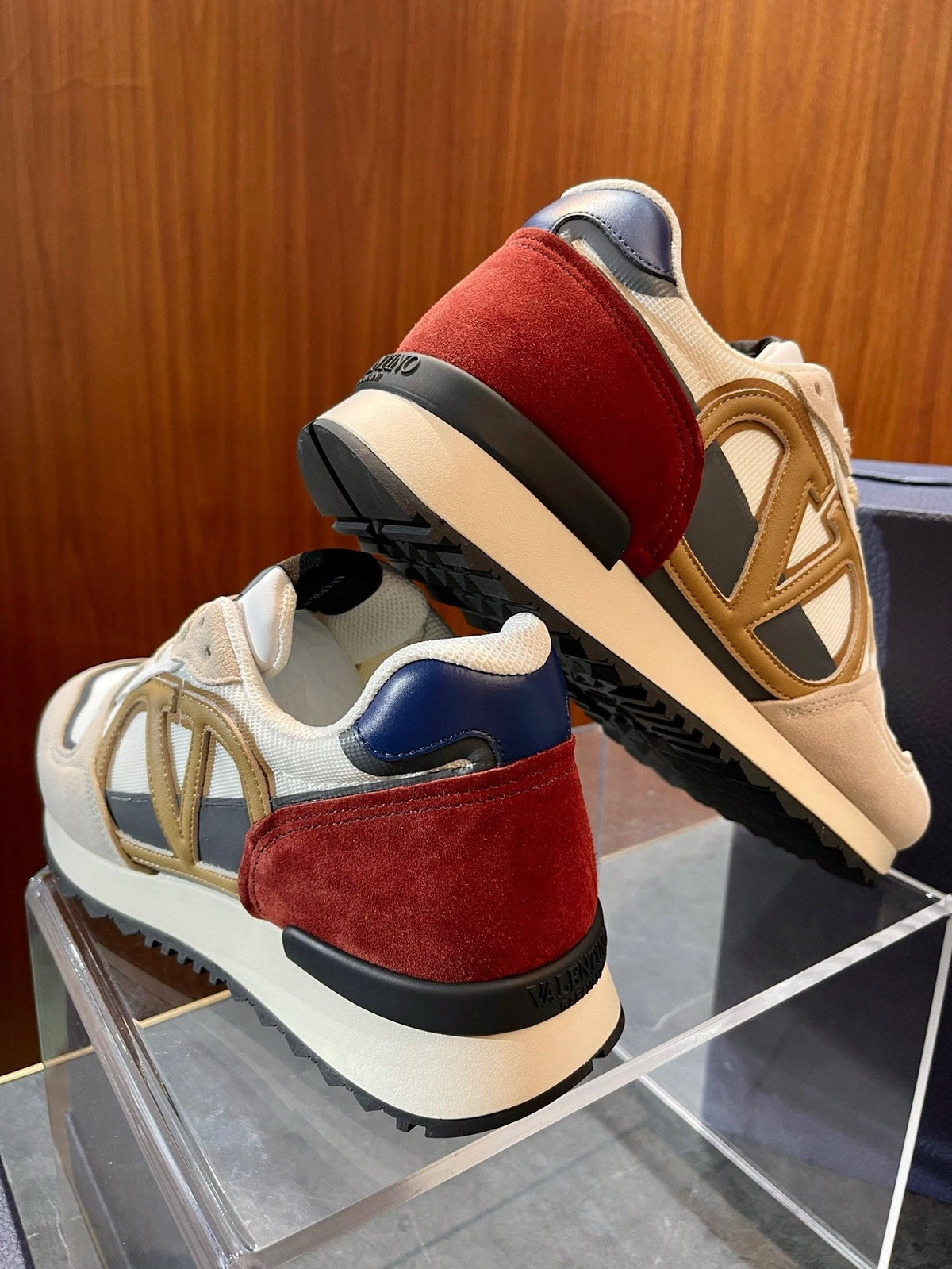 Cream Suede Colourblock Runner - Men's