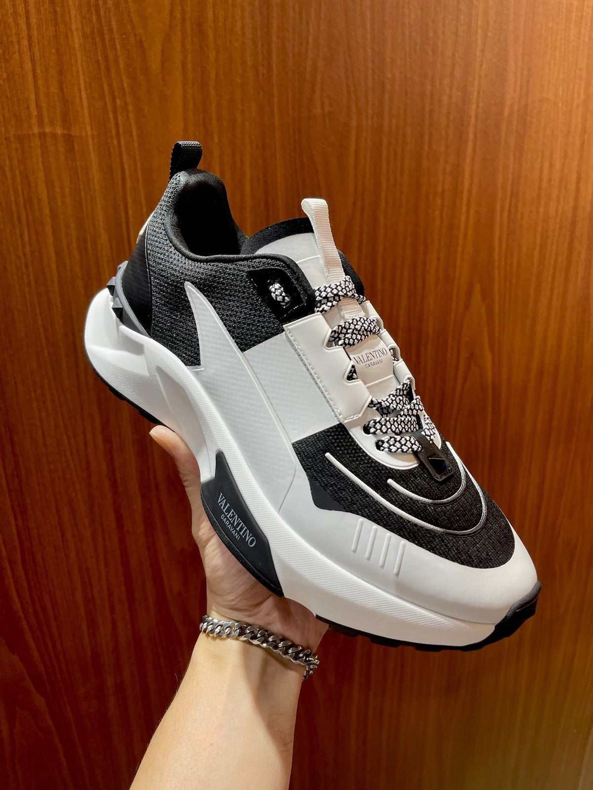 Cream Leather Colourblock Chunky - Men's