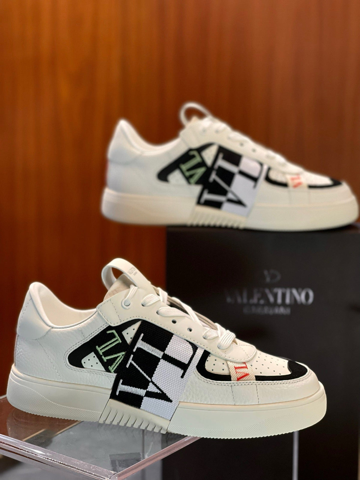 Weißer Leder-Graphic-High-Top - Herren