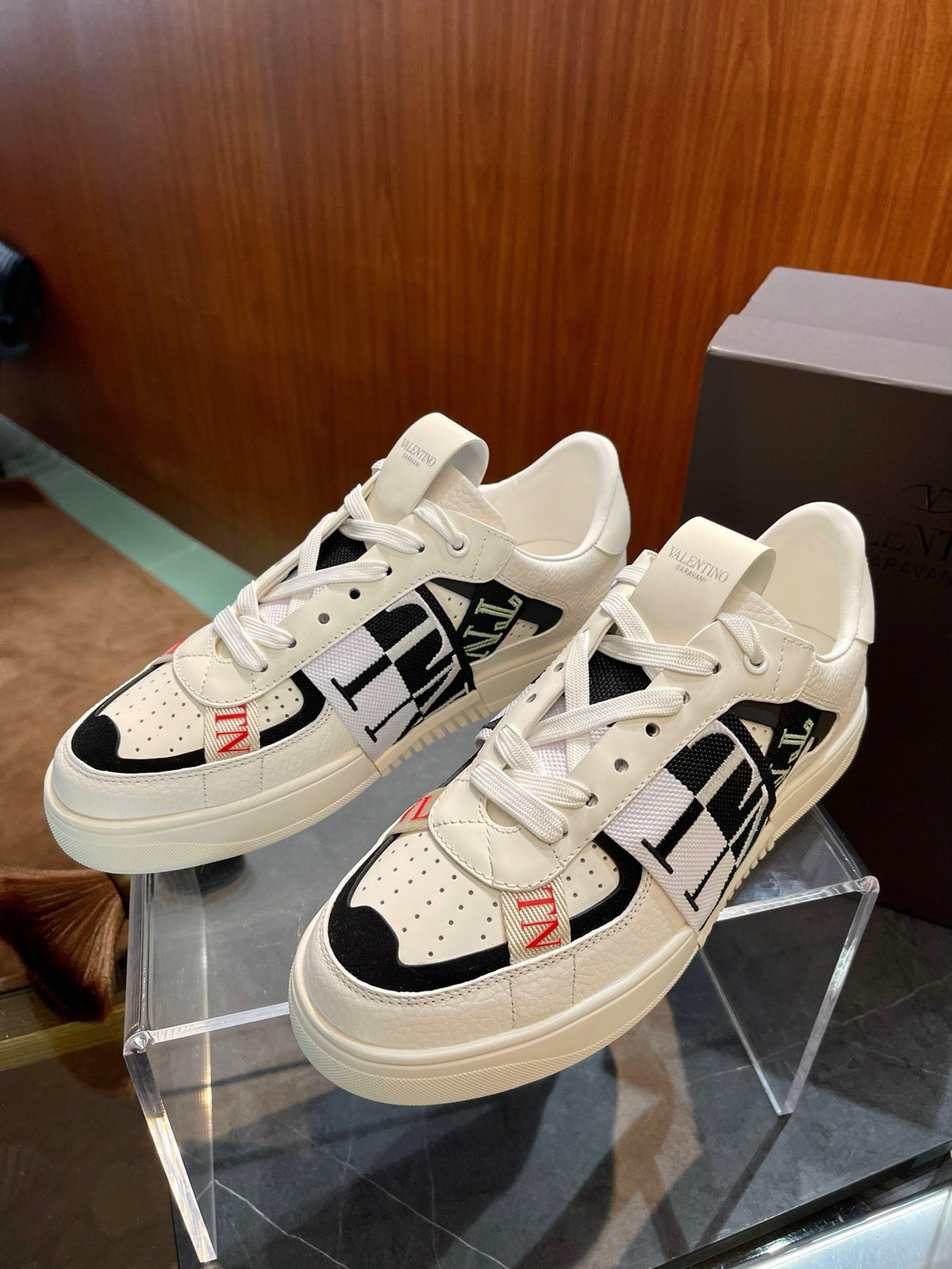 Weißer Leder-Graphic-High-Top - Herren
