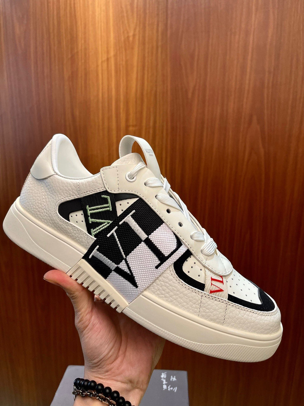 Weißer Leder-Graphic-High-Top - Herren