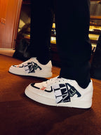 Weißer Leder-Graphic-High-Top - Herren