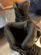 Black Leather Panelled Lace-Up Boot - Men's