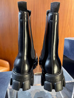 Black Leather Chunky Sole Chelsea Boot - Men's
