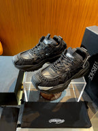 Black Leather Camo Print Chunky - Men's