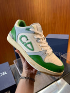 Türkisblaue CD-Sneaker aus Leder mit niedriger Silhouette – Herren