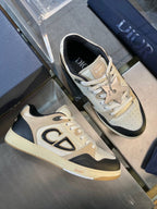 Türkisblaue CD-Sneaker aus Leder mit niedriger Silhouette – Herren