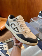 Türkisblaue CD-Sneaker aus Leder mit niedriger Silhouette – Herren
