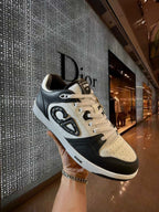 Türkisblaue CD-Sneaker aus Leder mit niedriger Silhouette – Herren