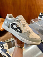 Türkisblaue CD-Sneaker aus Leder mit niedriger Silhouette – Herren