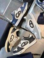 Türkisblaue CD-Sneaker aus Leder mit niedriger Silhouette – Herren