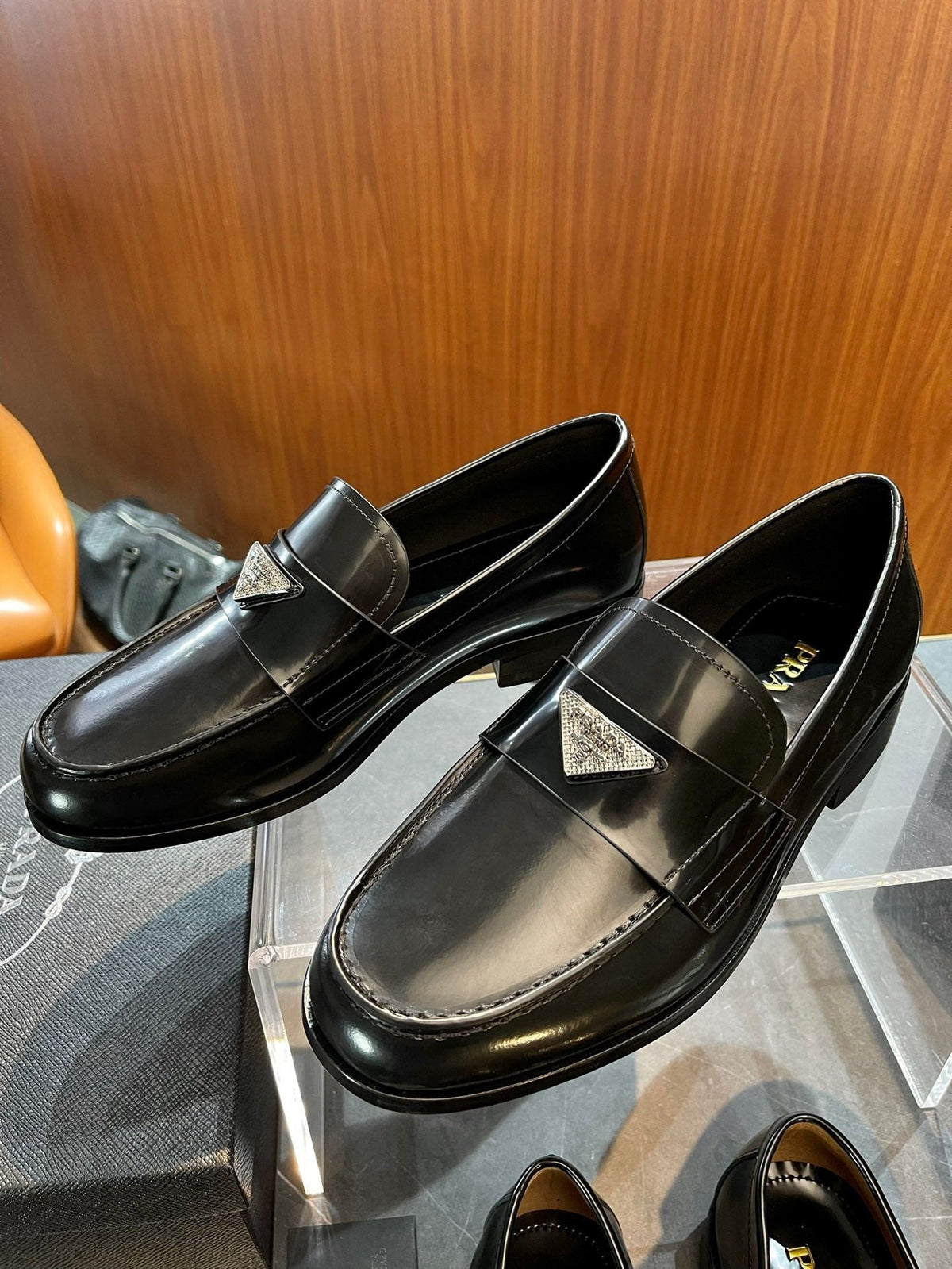 Black Patent Logo Plate Loafer - Men's