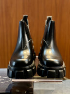 Black Leather Platform Chelsea Boot - Men's