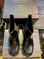 Black Leather Platform Chelsea Boot - Men's
