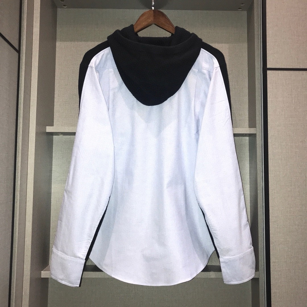 Schwarzer Baumwollpullover mit Kontrastsaum – Herren