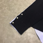 Schwarzer Baumwollpullover mit Kontrastsaum – Herren